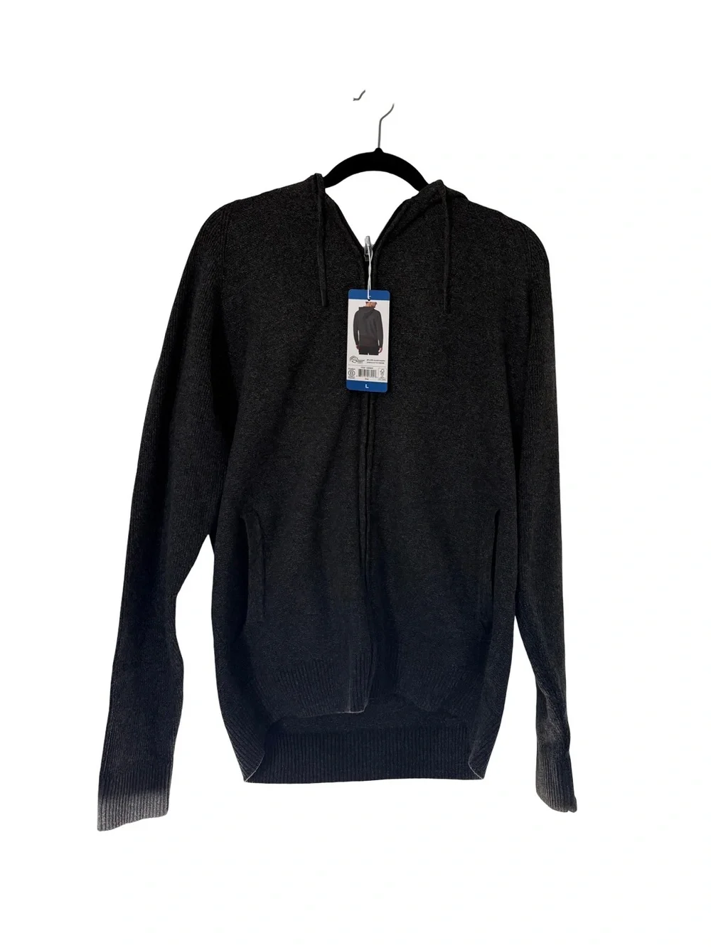 Men's Zip-Up Hooded Sweater - Black